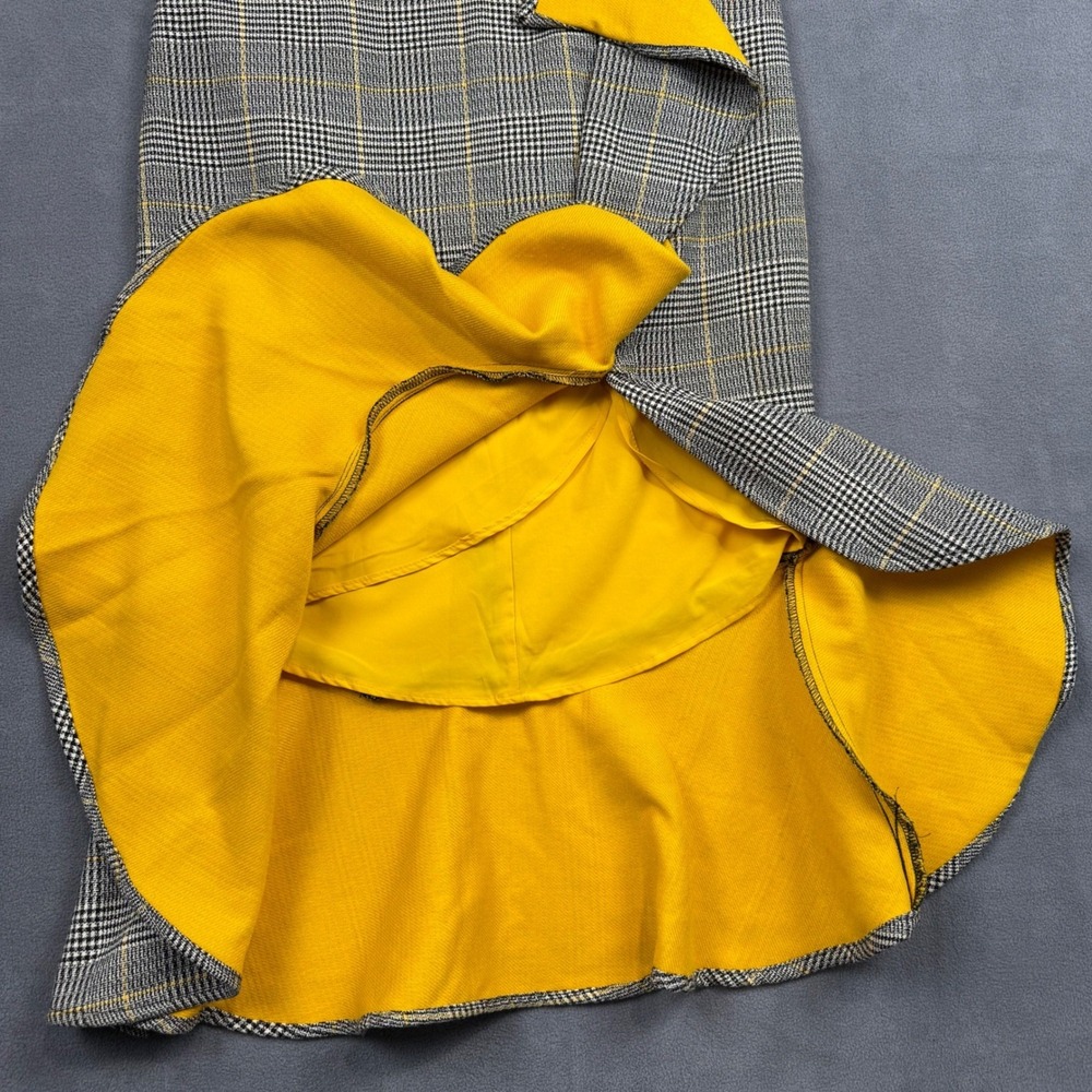 New York & Company Plaid Ruffle Mermaid Flare Skirt Grunge Y2K Academia Size 6 - Picture 4 of 13